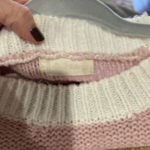 Altar'd State Blush and Ivory Crew Neck Sweater